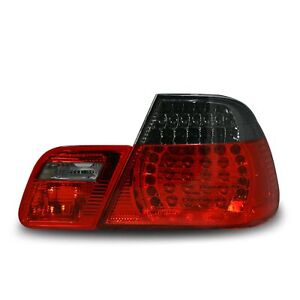 Für BMW 3er E46 Coupe 1999-2002 Original JOM LED Rückleuchten Schwarz Rot SET