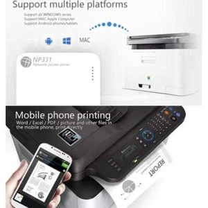 USB Wireless Print Server WiFi Print Server 100Mbps 480Mbps E1Q3 LAN/Bridge S6Z1 - Picture 1 of 11