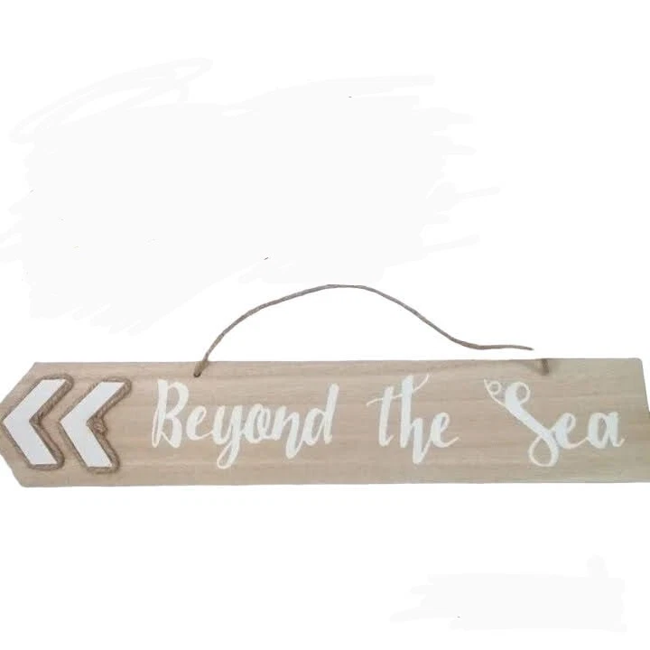 Nautical Wood Sign NEW Nautical And Beach House Theme Beyond The Sea -Hanging - Image 1 of 4