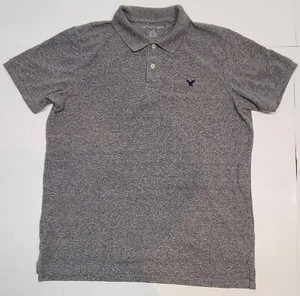American Eagle Mens Polo Shirt Medium Gray Short Sleeve Standard Fit Casual - Picture 1 of 8