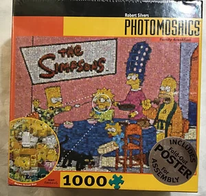 The Simpsons Family Breakfast 1000 pc. Puzzle PHOTOMOSAICS Buffalo Games NEW - Picture 1 of 2