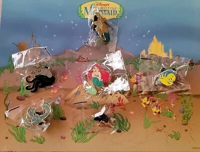 Disney DLR GWP Little Mermaid Map Pin Ariel 6 Pin Set + Map - Image 1 of 4