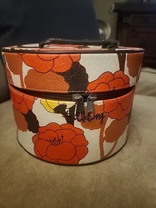 Billabong VTG Cosmetic Round Floral Makeup Bag With Mirror .. 1960s - Picture 1 of 9