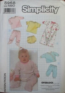 Simplicity 8968 Baby Wardrobe Pattern 6mo NEW - Picture 1 of 1