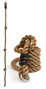 Kinder Kletterseil 195 x 2,5 cm Outdoor Kletter-Tau Spielzeug Knoten-Seil Natur - Bild 1 von 8
