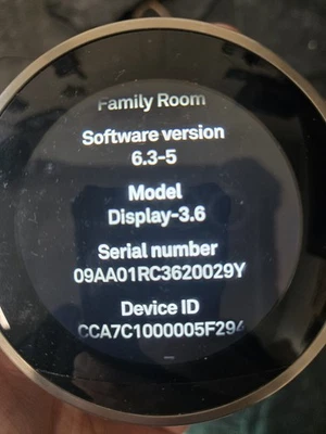 No Base/Wire Adapter Google Nest Learning Thermostat 3rd Generation A0013 Black - Image 1 of 4