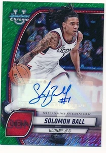 SOLOMAN BALL 2025 BOWMAN CHROME UNIVERSITY GREEN SHIMMER REFRACTOR #87 AUTO - Bild 1 von 2