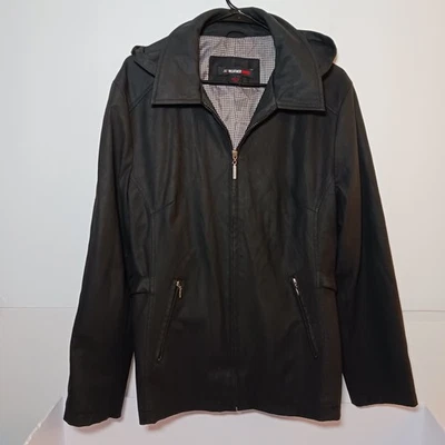 Weather Tamer Full Zip Hooded Windbreaker Jacket Women Sz L Black - Image 1 of 4