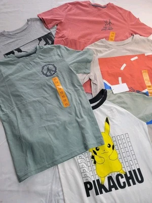 kids T Shirts Size M 7 -8 Year Pack Of 5 Brand New - Image 1 of 4