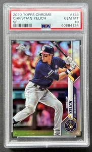 Christian Yelich 2020 Topps Chrome IMAGE VARIATION SP PSA 10 Gem Mint (#138) - Picture 1 of 2