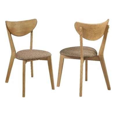 Silla auxiliar de comedor de madera Coaster Elowen en nogal claro y marrón Foto 1 de 4