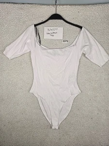 Body FOREVER 21 Blanco Hombro Descubierto Manga Corta Ajustado y Elástico ¡NUEVO SIN ETIQUETAS! - Imagen 1 de 4