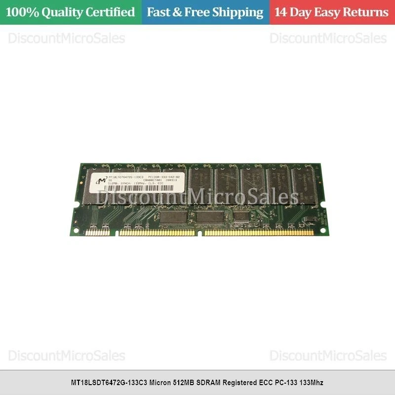 MT18LSDT6472G-133C3 Micron 512MB SDRAM Registered ECC PC-133 133Mhz - Image 1 of 1