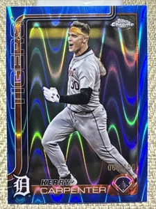2025 Topps Chrome 299 Kerry Carpenter Blue Raywave Refractor /150 Detroit Tigers - Picture 1 of 2