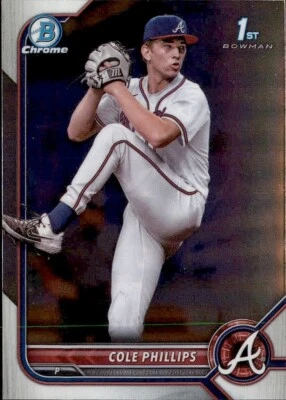 2022 BOWMAN DRAFT CHROME 1ST ATLANTA BRAVES - COLE PHILLIPS #BDC-90 - Image 1 of 2