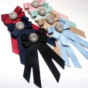 Bow Bowtie Collar Flower Solid Color Bowknot Brooches New Neck Decoration Gift - Picture 1 of 25