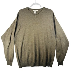Merona Merinowolle Pullover V-Ausschnitt Pullover Strick olivgrün Herren XL - Bild 1 von 6