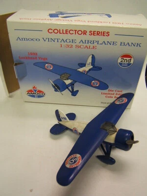 Spec Cast Amoco 1932 Lockheed Vega Airplane Bank MIB 1:32 Scale - Image 1 of 3