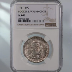 1951 Booker T. Washington 50C NGC Certified MS64 - Picture 1 of 4