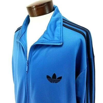 ADIDAS Track Jacket 2005 Big Embroidered Trefoil Blue/Navy Zip Up Men's XL RARE - Image 1 of 4