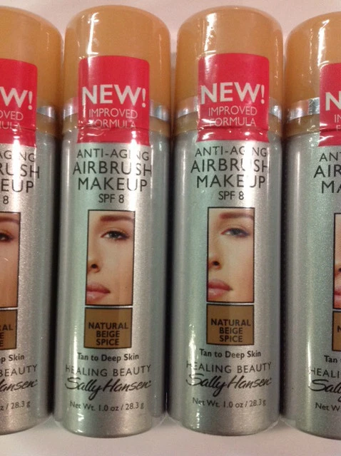 4 X Maquillaje con aerógrafo antienvejecimiento Sally Hansen NATURAL BEIGE ESPECIAS bronceado a piel profunda Foto 1 de 1