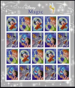 THE ART OF DISNEY US 2007 SCOTT #4192-4195 SET OF 4 MAGIC 20 MVF 41c STAMP SHEET - Picture 1 of 2
