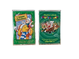 VINTAGE NOS SEALED A Pooh Christmas & Looney Tunes Childrens Cassette Tapes  - Picture 1 of 3