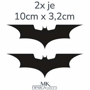 Batman Aufkleber Auto Motorrad Spiegel Fledermaus Logo Sticker 2x 10cm Schwarz - Bild 1 von 4