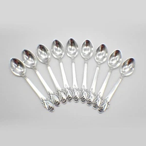 Cohr Demitasse Spoons Set of 9 Sterling Silver Denmark - Picture 1 of 4