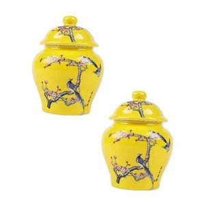 Mini Blue and White Porcelain Ginger Jar 2pcs Set - Traditional Mini set F - Picture 1 of 7