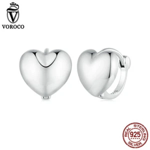 Voroco S925 Plata Esterlina Clásico Pendientes de Arro Corazón Joyería para Mujer Regalos - Imagen 1 de 12