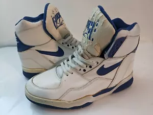 VTG Nike Air Delta Force Hi Tops Athletic Shoes White Grey Men’s 9.5 1980s blue - Picture 1 of 8