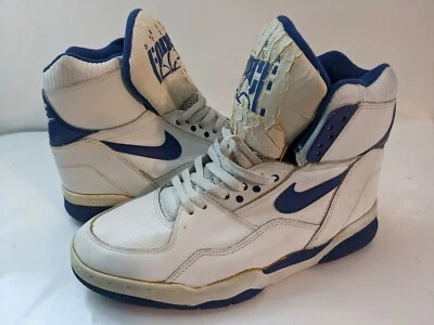 VTG Nike Air Delta Force Hi Tops Athletic Shoes White Grey Men’s 9.5 1980s blue - Image 1 of 4