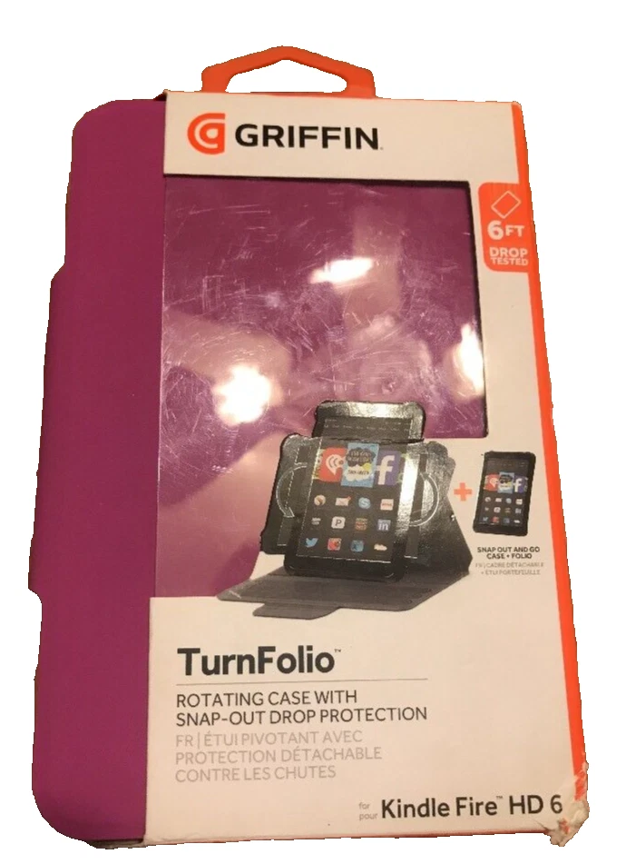 Griffin TurnFolio Rotating Case w/ Snap-Out Drop Protection for KINDLE FIRE HD 6 - Image 1 of 3