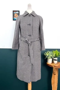 Abrigo de lana vintage AQUASCUTUM Reino Unido 6 UE 34 EE. UU. 4 XS tweed con cinturón - Imagen 1 de 16