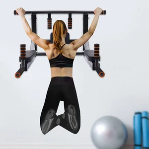 Wall Mounted Raise Dip Station Pull Up Bar Home Vertical Knee Exercise Equipment - Picture 1 of 18