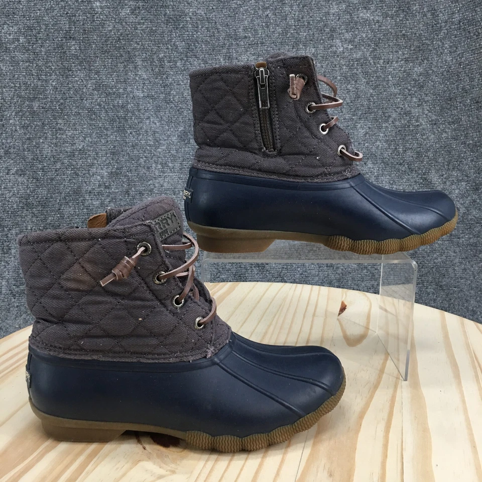 Botas Sperry Mujer 5.5 M Acolchadas Agua Salada Lluvia Pato Bota STS99152 Azul Gris Foto 1 de 4