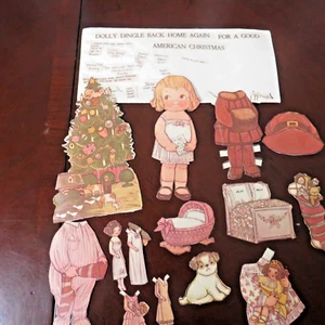 Lote de muñecas antiguas de papel Dolly Dingle Home Again - Imagen 1 de 9