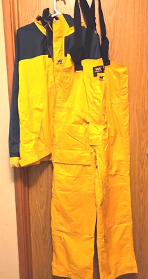 Helly Hanson Heavy Highliner Jacket w/Hidden Hood & Bib-Overalls Medium Unisex - Image 1 of 4