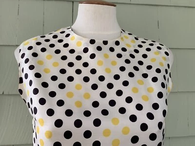 Vintage Polka Dot Acetate 60s Rear Button Blouse sz XS/S MCM - Image 1 of 4