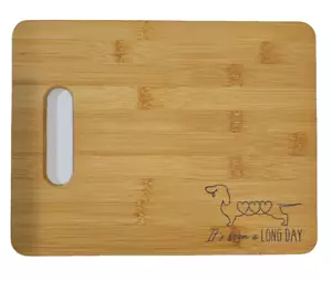 Dachshund Dog "It's been a LONG DAY" Rectangular 8.5"x11" Bamboo Chopping Board - Picture 1 of 6