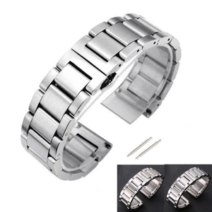  Edelstahl Massiv Uhrenarmband Ersatzarmband 18/20/21/22/23/24/26 - Bild 1 von 9
