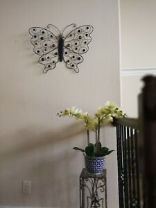 Indoor/Outdoor Wall decor: Wrought Iron Butterfly 21.25" x 20.75"