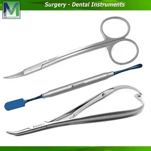 Set Strumenti Microchirurgici Impianti Dentali Fornitura Odontoiatria Grado Tedesco 3 Pz - Foto 1 di 4