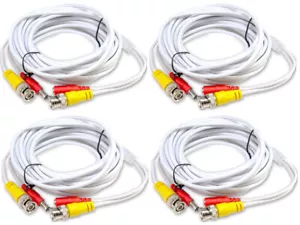 4 pcs of 25 Feet Video and Power Pre-made Siamese Cable to CCTV Camera Connect - Picture 1 of 7