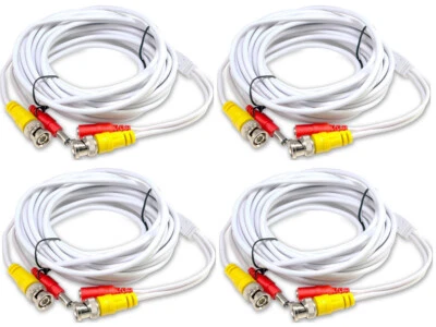 4 pcs of 25 Feet Video and Power Pre-made Siamese Cable to CCTV Camera Connect - Image 1 of 4
