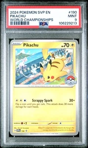 2024 Pokemon Black Star Promo Pikachu World Championships #190 PSA 9 - Bild 1 von 2