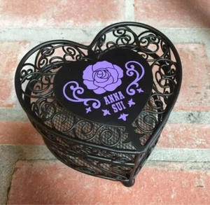 Anna Sui Heart-shaped accessory case Novelty Rose Steel 12.5 x 9.5 cm USED - Picture 1 of 10