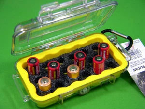 New Pelican 1015 cr123 cr2 Battery Case holds 18 cells FREE Engraved Nameplate - Picture 1 of 3
