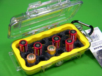 New Pelican 1015 cr123 cr2 Battery Case holds 18 cells FREE Engraved Nameplate - Image 1 of 3